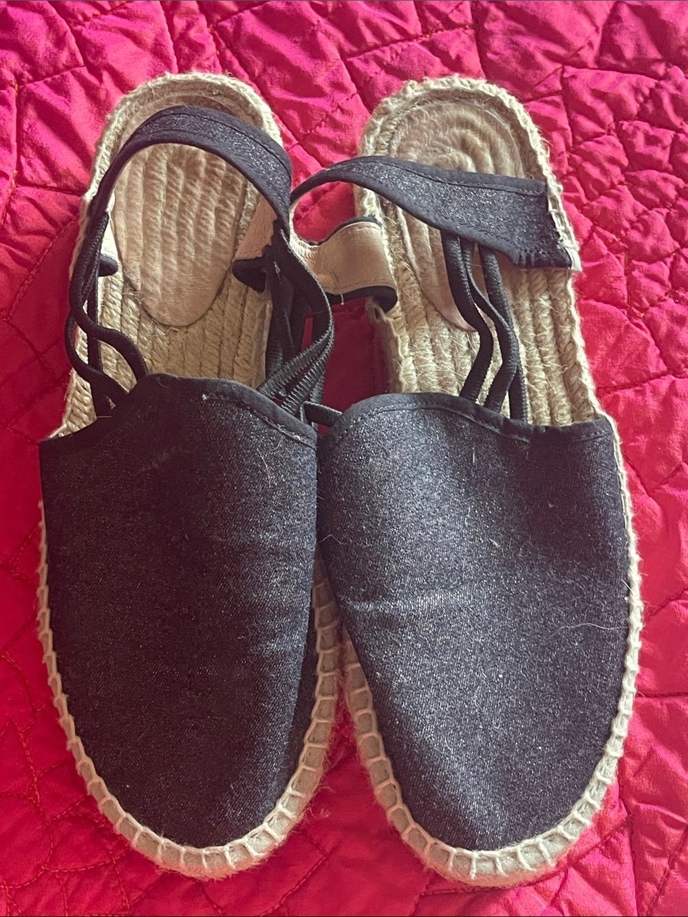 Black Espadrille Slingback Sandals - Women's Casual Summer Shoes